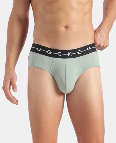 Image of Jockey NY15 Men's Super Combed Cotton Elastane Stretch Solid Brief with Ultrasoft Waistband (Pack of 2)