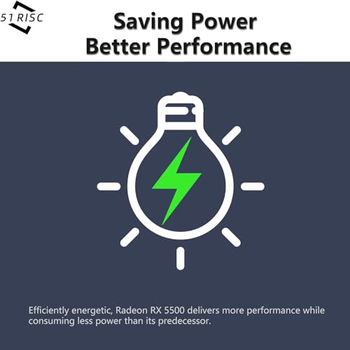 Image of RX 5500 Graphics Card, TDP 150W 8GB GDDR6 128bit PCIe 4.0 Metal-Backplate HDMI DP Gaming Video Card for Desktop (Radeon RX 5500 8GB)