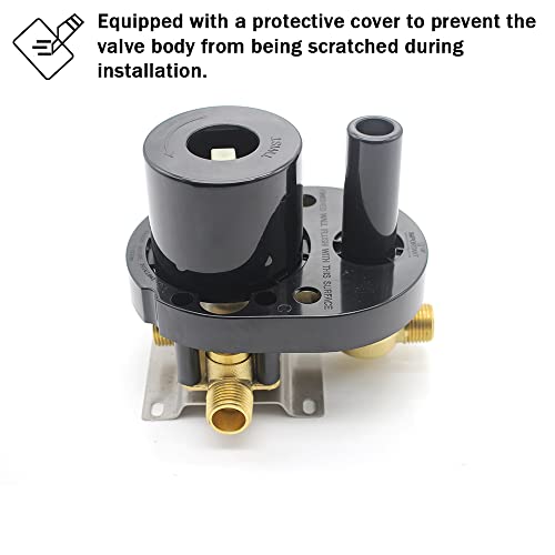 Drettyer 2 Way Outlet Function Solid Brass Shower Diverter Valve Mixer Rough-In Shower Handle Valve Kit Replacement In Brushed Nickel #TOP5