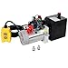 SRECELL 12V DC Hydraulic Power Unit, Double Acting Hydraulic Pump with 3 Quart Steel Reservoir, Heavy Duty Hydraulic Pump for Dump Trailers, Lift Gates and Industrial Lifting Equipment