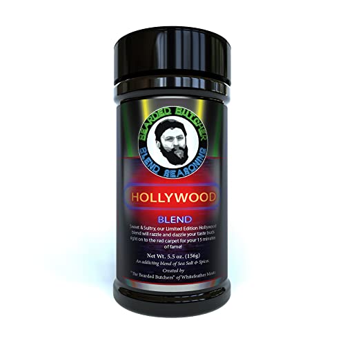 Bearded Butchers Hollywood Blend Seasoning, 5.5 oz Shaker – Sweet & Sultry with Cane Sugar & Molasses, Perfect for Pork Ribs, Pulled Pork, Brisket, Chicken – No MSG, Gluten-Free