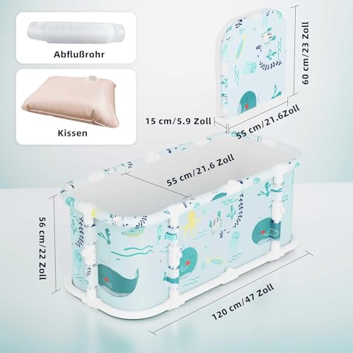 Wunder-Ozean L2: Faltbare Metall-Badewanne, 120cm, 7-lagig, Hot SPA