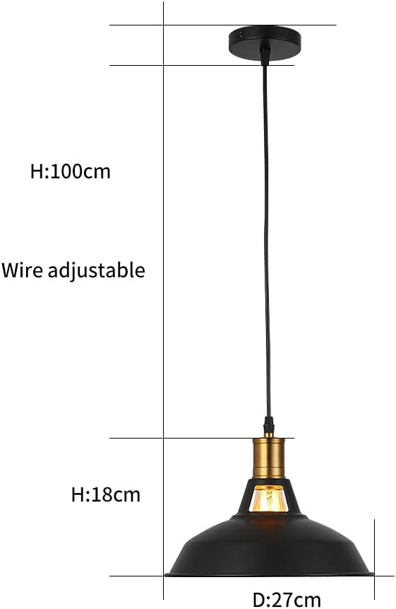 MAXDUYU B0B38FV4J6 Retro hanglamp, 2 stuks, vintage, industriële stijl, zwart, metaal, E27-fitting, hanglamp voor eetkamer, keuken, restaurant, diameter 27 cm photo 2