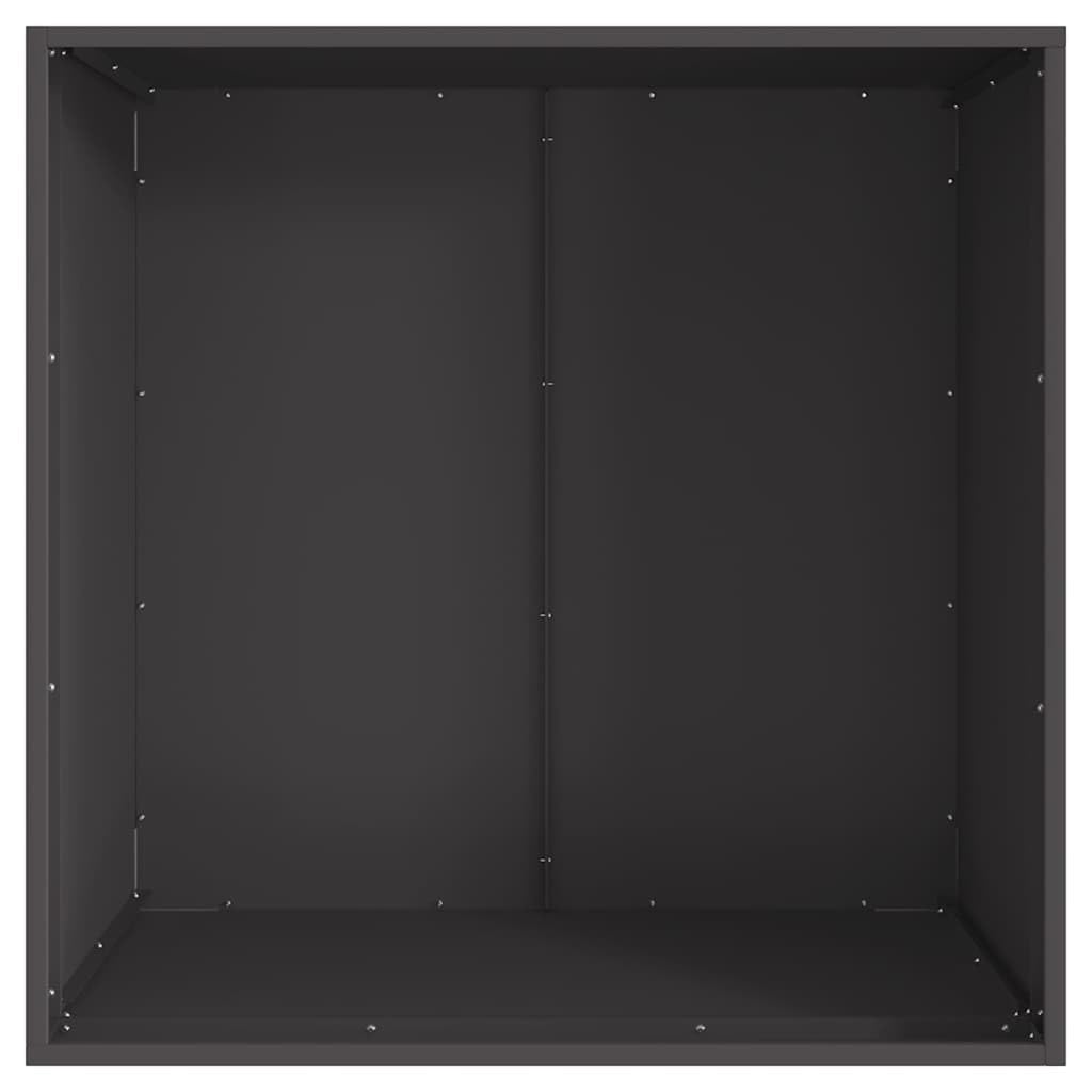 Palenisko czarne ze stali, 80 x 80 x 43 cm, przenośne, odporne na warunki atmosferyczne, do ogrodu, na taras, balkon, z odpornym na wysokie temperatury matowym wykończeniem i praktycznym