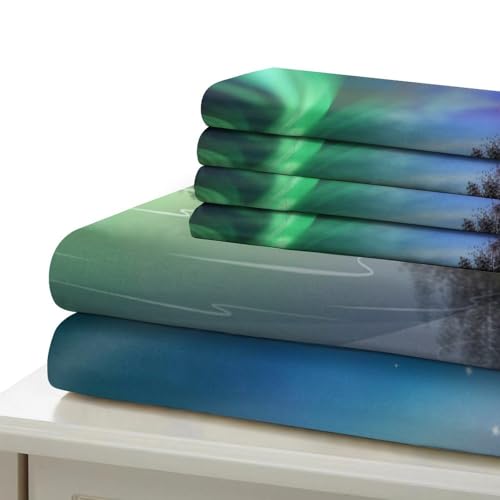 Parure de lit paysage marin nocturne 3D super king microfibre douce