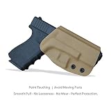 OWB Kydex Kabura For G19 19x / G23 25 32 45 / G17 22 31 / G26 27 33 30s (Gen 3 4 5) Pistolet, G19 Kabura OWB, Zewnątrz pasa Carry 1.5"-2" Belt Clip - Tan, Right Hand