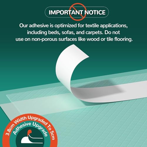 Image of MILDPLUS Bed Pads with Adhesive Strips 36''X36'', 30 Count Chucks Disposable Underpads Extra Large Thicker Incontinence Pads for Unisex Adult, Senior, Kids and Pet