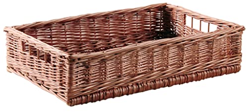 AUBRY GASPARD - Panier Ouvreuse Cinéma Osier Buff - Naturel Noisette - 50 x 34 x 12 cm - Fabrication Artisanale - Idéal Rangement Pratique et Élégant -...