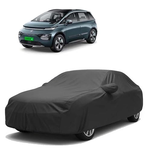 Image of Sulfar 100% Water Resistant Car Body Cover Compatible with Mirror for MG Windsor EV (Triple Stitched, Full Bottom Elastic, Dark Grey)