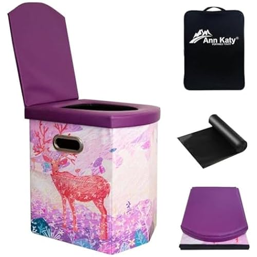 Ann Katy XL Portable Camping Toilet for Adults,Lightweight Folding Potty