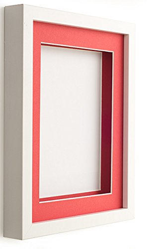 Frame Company White 12x10 inch Box Frame With Red Mount for Image 10x8 inch *Choice of Size and Mount Colour* Fitted with Real Glass