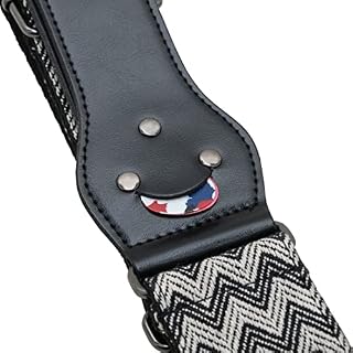 EUKKIC, Sangles de guitare en coton avec poche pour et extrémités en cuir pour guitare électrique et acoustique, avec 2… - Les Beatles, Paul McCartney, John Lennon, RIngo Starr, George Harrison EUKKIC, Sangles de guitare en coton avec poche pour et extrémités en cuir pour guitare électrique et acoustique, avec 2… – Image 5