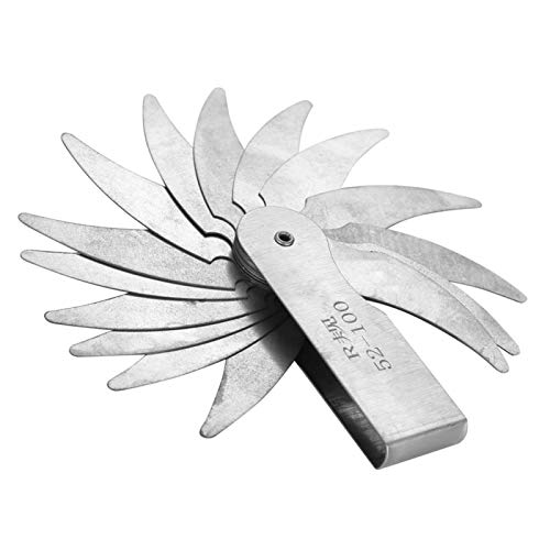 Radiuslehre, Edelstahl Radiusrundungslehre Externes internes konkaves konvexes Messwerkzeug zum Messen des Radius(R52-100MM)
