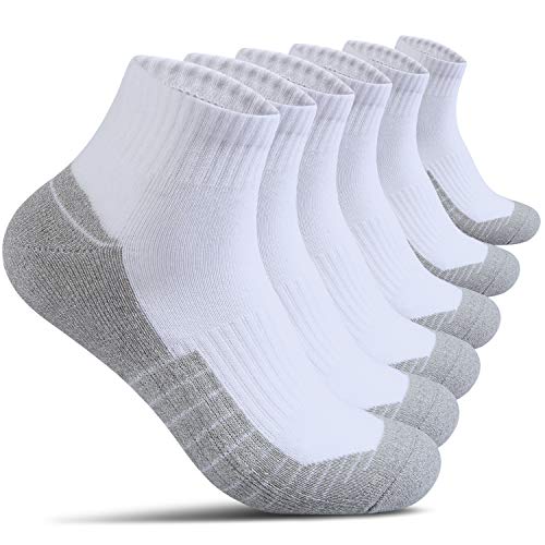 Begrily Mens Cotton Athletic Ankle Socks - 6/8 Pack Thick Cushion Low Cut Sock Comfortable for Running Sport Casual Work