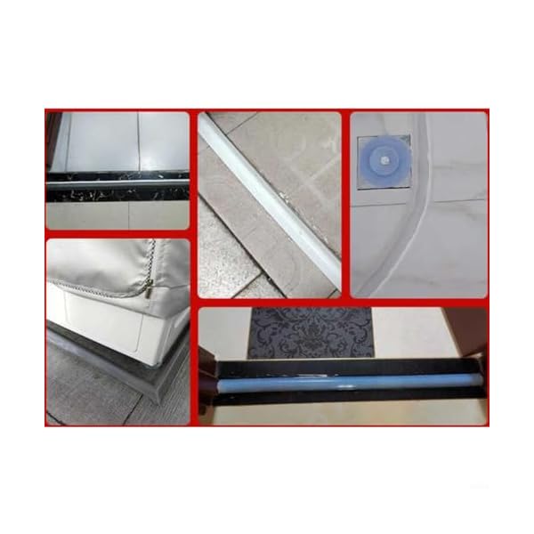 Duschwassersperre, Silikon-Duschwand-Dichtungsstreifen, Duschtürdichtungsstreifen, Ersatz, Bodenbarriere, Wasserstopper für Küchenspüle, Badezimmerboden (weiß, 80 cm) – Bild 3