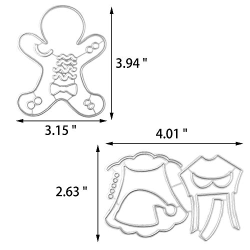Metal Embossing Gingerbread Man Cutting Dies Stencils Christmas Dies Cuts for DIY Crafts, Scrapbooking, Photo, Present, Greeting Cards Albums - Thumbnail 2