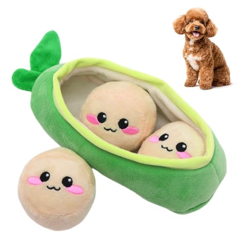 Juguetes para Perros Peluche Perro en Forma de Vaina de Guisante, Juguete Perro Indestructible para Masticar, Juguetes Interactivos para Perros para Aliviar el Aburrimiento, Ideal para Cachorros
