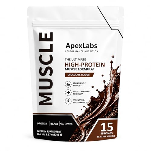 Tanrewsis Apex Labs Protein Powder for Men Workout Supplement Post-Exercise Recovery Chocolate Vegan Gluten-Free 15 Servings