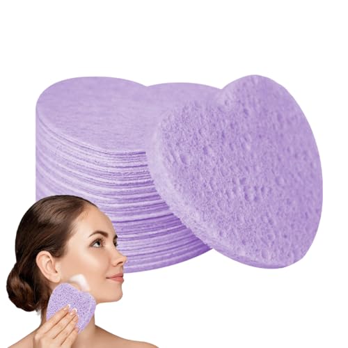 Heart Shaped Facial Sponges - Heart Shape Face Cleaning Sponge Pads,Sponges Cleansing Hearts Cellulose Facial Natural Cosmetic S