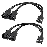 Cable Matters 2本セット PWMファン用延長ケーブル - 10cm、4ピンPCケースファン 分岐ケーブル、Y字型 PWM FAN用