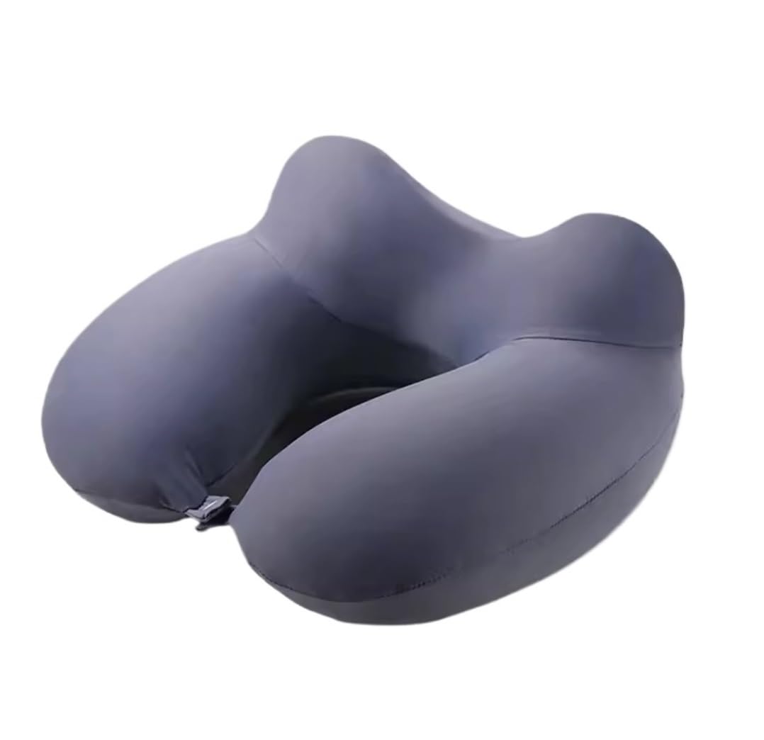 MHbdfsxz Travel Essential Flight Pillow Inflatable Travel Pillow Ice Silk Fabric Neck Portable U-Shaped For Airplanes Home Sleeping Rest(B)
