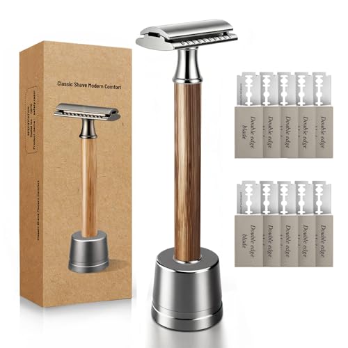SOBIY Double Edge Safety Razor: Eco-Friendly Single Blade Razors for Men & Women Metal Razor for Smooth Daily Shaving - Included Gifts for Fathers Day