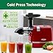 Omega H3000RED Cold Press 365 Juicer Slow Masticating Extractor Creates Delicious Fruit Vegetable and Leafy Green High Juice Yield and Preserves Nutritional Value, 150-Watt, Red