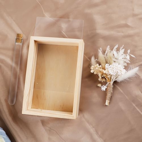 Geldcadeau, bruiloft, huwelijkscadeau voor bruidspaar, huwelijkscadeau, geldset inclusief gedroogde bloemen, reageerbuisje, houten doos, geldgeschenken voor bruidspaars, Mr en Mrs, - Afbeelding 4