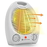 Comfort Zone CZ40E 1,500-Watt Fan-Forced Electric Portable Heater with Adjustable Thermostat,...