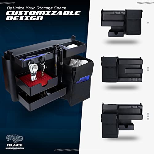 Customizable Center Console Organizer - Vertical Truck Center Console Organizer Insert Tray - Compatible with 2022 2023 Ford Raptor, F250, F350, F450 F550 & 2021 2022 2023 Ford F150