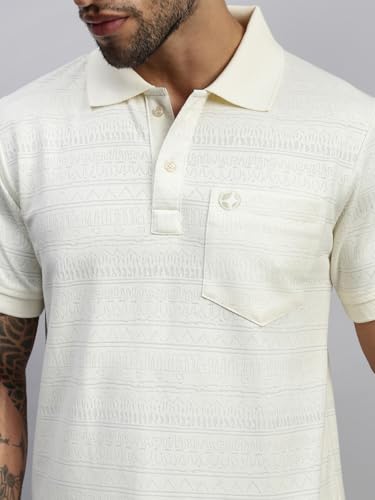Image of Lux Nitro Men's Polo T-Shirt with Pocket | Cotton Rich Brasso Jacquard | Modern Relaxed Fit | Casual & Smart Wear