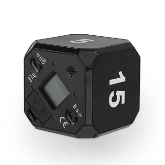 Cube Timer, 2-Speed Volume Timer Cube 5 Minute Timer LED Digital Display time Calculation Black