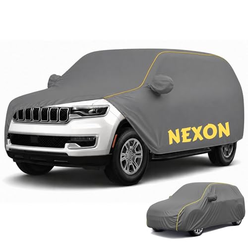 Image of Perfect Waterproof Car Cover Custom fit for Nexon Cover (All Models & Varrient) 2021-2026 | 6 Layers All Weather Waterproof Sun Rain UV Dust Protection Outdoor Indoor Full Car Covers - Grey