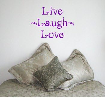 LIVE LAUGH LOVE LEAF - Family Design - Vinyl Wall Room Decal Sticker #W006 | Color: Eggplant Purple