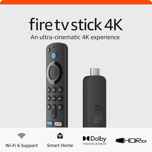 Amazon Fire TV Stick 4K streaming device | supports Wi-Fi 6, Dolby Vision/Atmos, HDR10+ Amazon Fire TV Stick 4K streaming device | supports Wi-Fi 6, Dolby Vision/Atmos, HDR10+