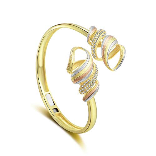 MytysThree Gold Middle East Fashion Cuff Bangle Open Size Brass Copper Jewelry Women Design Bangles