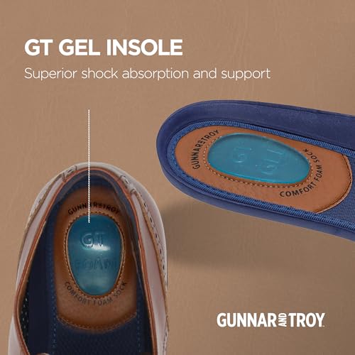 Image of Gunnar and Troy Axel Mens Dress Shoes, Multiple Colors & Sizes | Classic Brogue Oxford with Leather Uppers, Cushioned Dual-Density Footbed