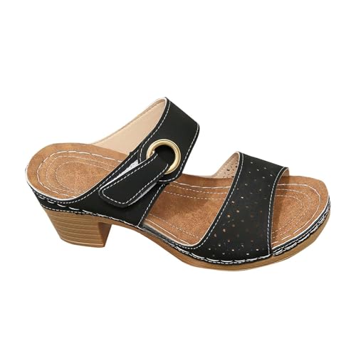 Pantoletten Damen Mit Absatz Sandalen Elegant Sommerschuhe...
