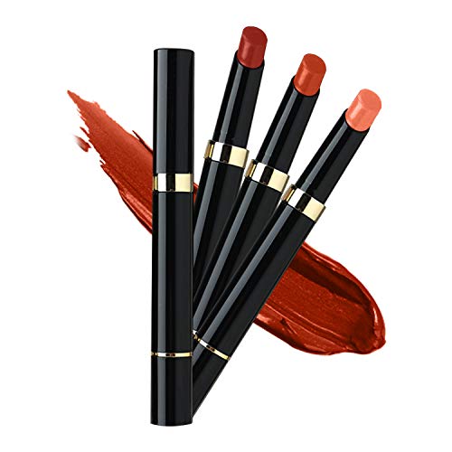 COLORROSE Long Lasting Matte Lipstick， 3 Pack Red Lipstick Set, Moisturizing Pigmented Metalic Lipsticks Gift Set for Lipstick Makeup Lip Gloss