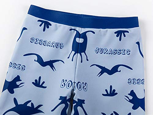 Conjunto de roupa de banho infantil com proteção solar FPS 50+ com chapéu de sol + FBA, Dinossauro d