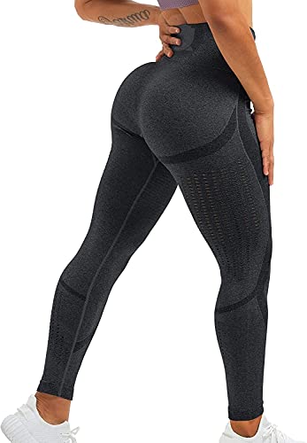 Legging sans couture noir L taille haute pour femme