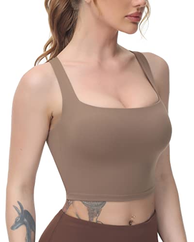 Image of romansong Strappy Yoga Sports Bras for Women Padded Criss-Cross Back Tank Tops
