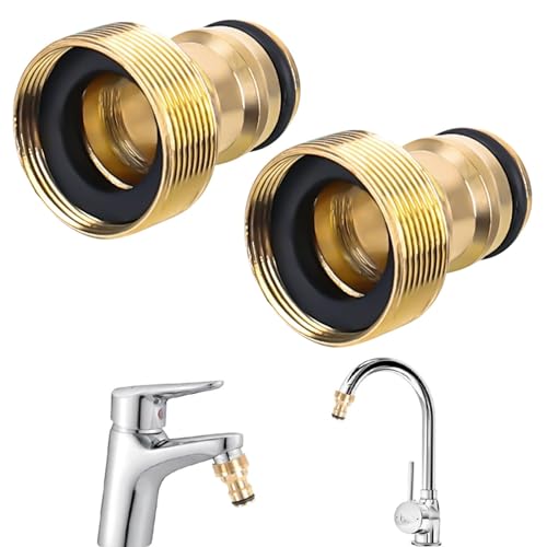 2 conectores universales de latón para grifo, adaptador de grifo, conector de manguera de jardín, conector para el hogar