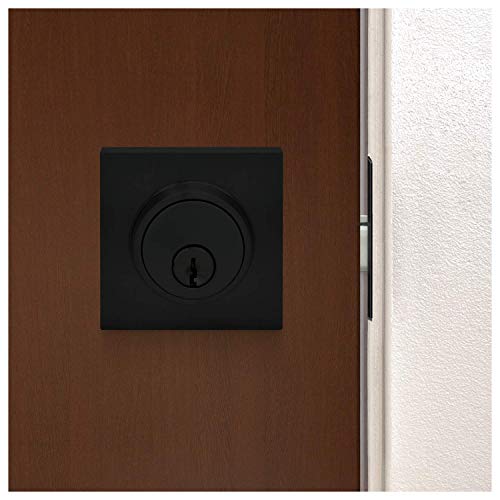Image of Nuk3y Hulk Series Lever Door Handle Slim Square Modern Contemporary Lever Set (Deadbolt [Single Cylinder], Matte Black)
