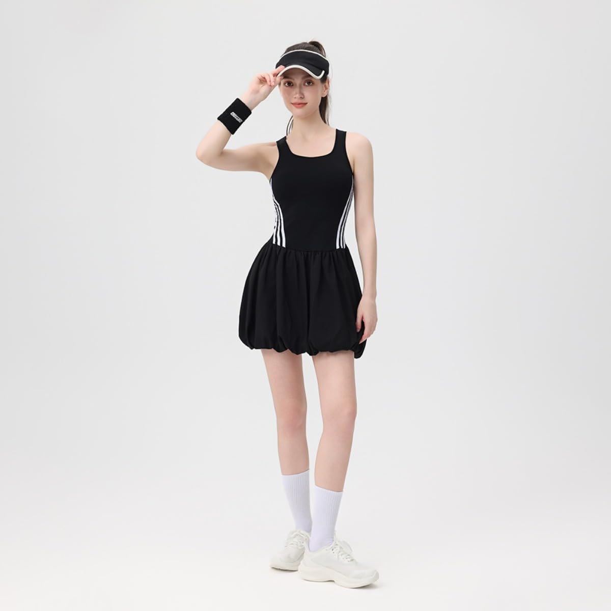 2026 Slim Fit Petal Hem Breathable Slimming Sports Tennis Dress Women's Tennis Skirt