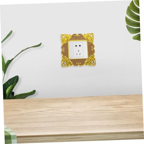 Calcomanía para enchufe doble plástico rectangular retro dorado luminoso 8