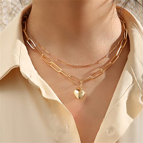 Plated Hearts Layered Necklace