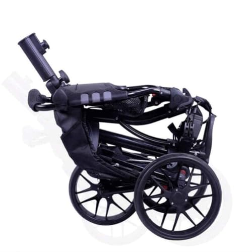Image of Folding 3-Wheel Golf Cart, Lightweight Aluminum Alloy, Adjustable Handle, Push-Pull Trolley with Maintenance-Free Wheels for Outdoor Golf