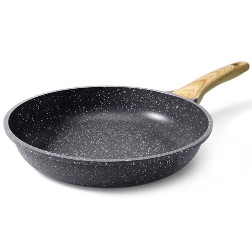 Image of GiPP Nonstick Frying Pan Skillet - 11" Grey Granite Non Stick Pans, Omelette Pan with Heat-Resistant Handle, Compatible with All Stovetops, PFOA Free