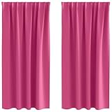 vidaXL Tende Blackout con Anelli 2 PCS Rosa Vivo 175 x 140 cm, Tende oscuranti Moderne per Soggiorno, robuste e Leggere, Pannelli in Poliestere Che proteggono la Privacy